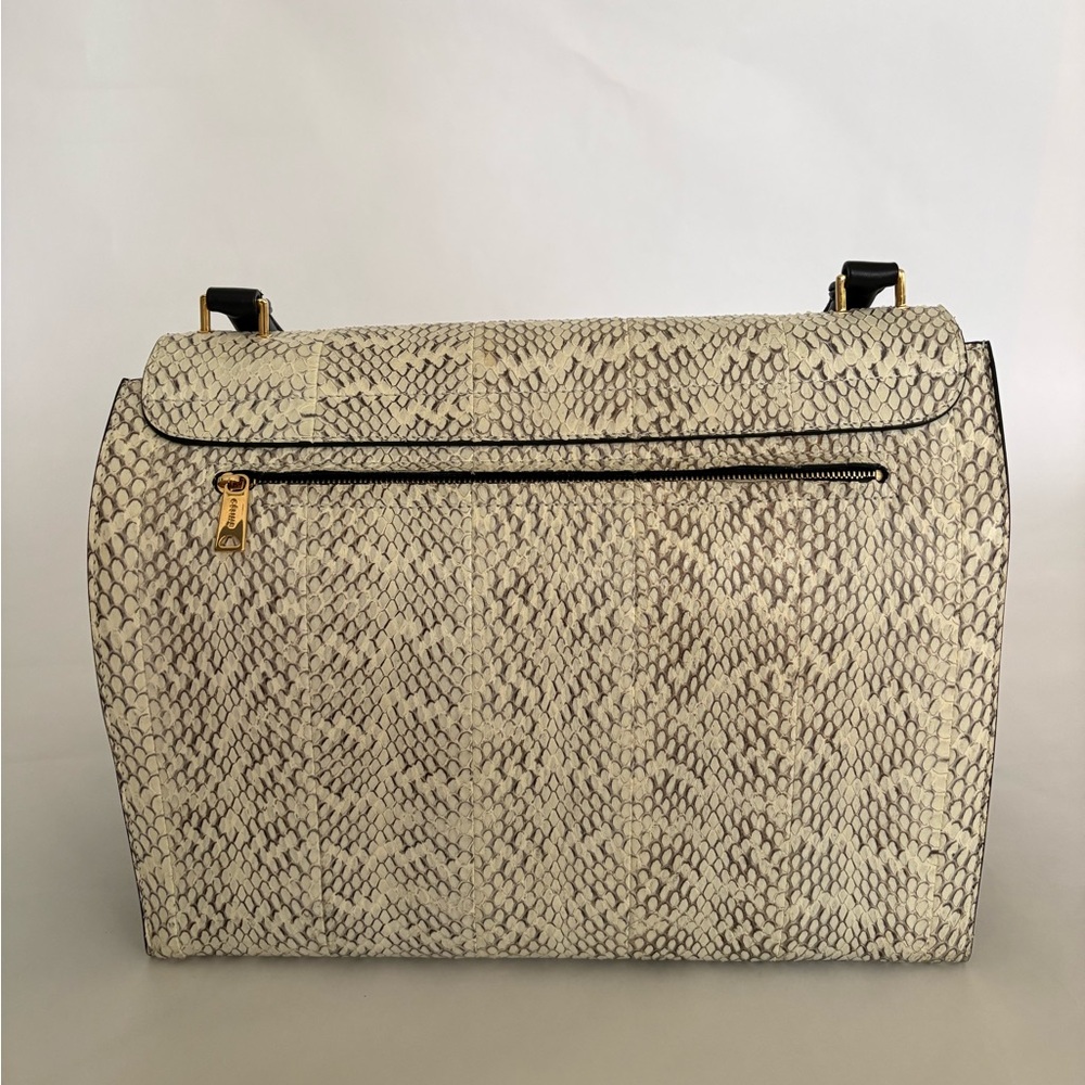 Céline Vintage Python Leather Structured Top Hand… - image 2